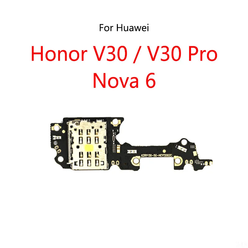 

SIM Card Reader Socket Tray Slot Microphone Module Board Signal Antenna Connect Flex Cable For Huawei Honor V30 Pro / Nova 6