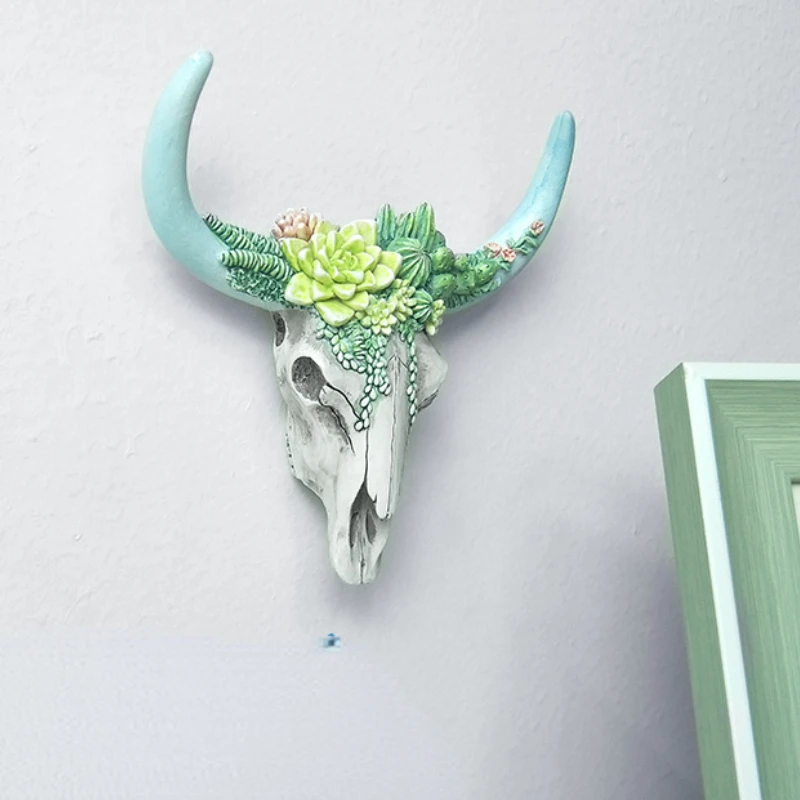 

Multi Beef Ox Head Resin Pendant, Home Crafts, Wall Decoration, Rose, Hallowmas Decorations, Gift