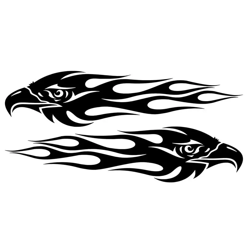 

Lifelike Pair Eagle Flames Car Sticker Personalized Motorcycle Waterproof Stickers Car Styling Accessories 20*4.7CM