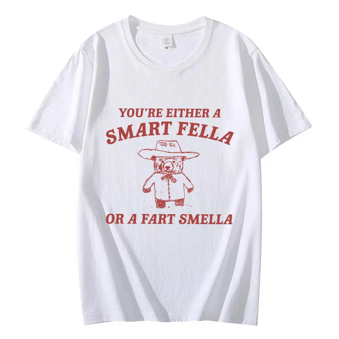 

Are You A Smart Fella or Fart Smella Funny Meme T-shirt Trash Panda Cartoon Graphic T Shirts Unisex Fashion Trend Vintage Tees