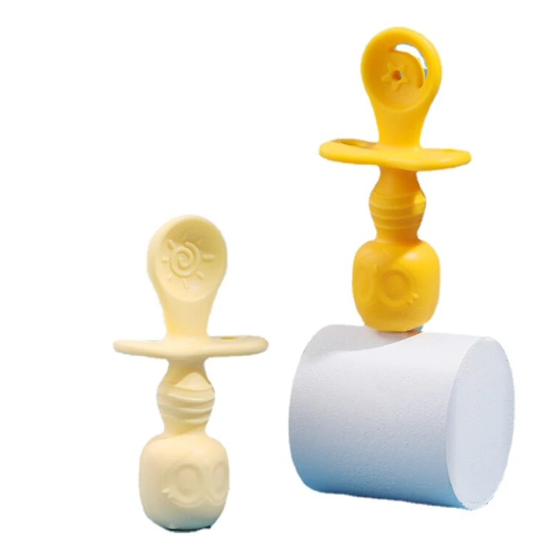 HXL Licking Spoon Complementary Food Feeding Sticky Rice Cereal Full Silicone Soft Spoon Training Tableware