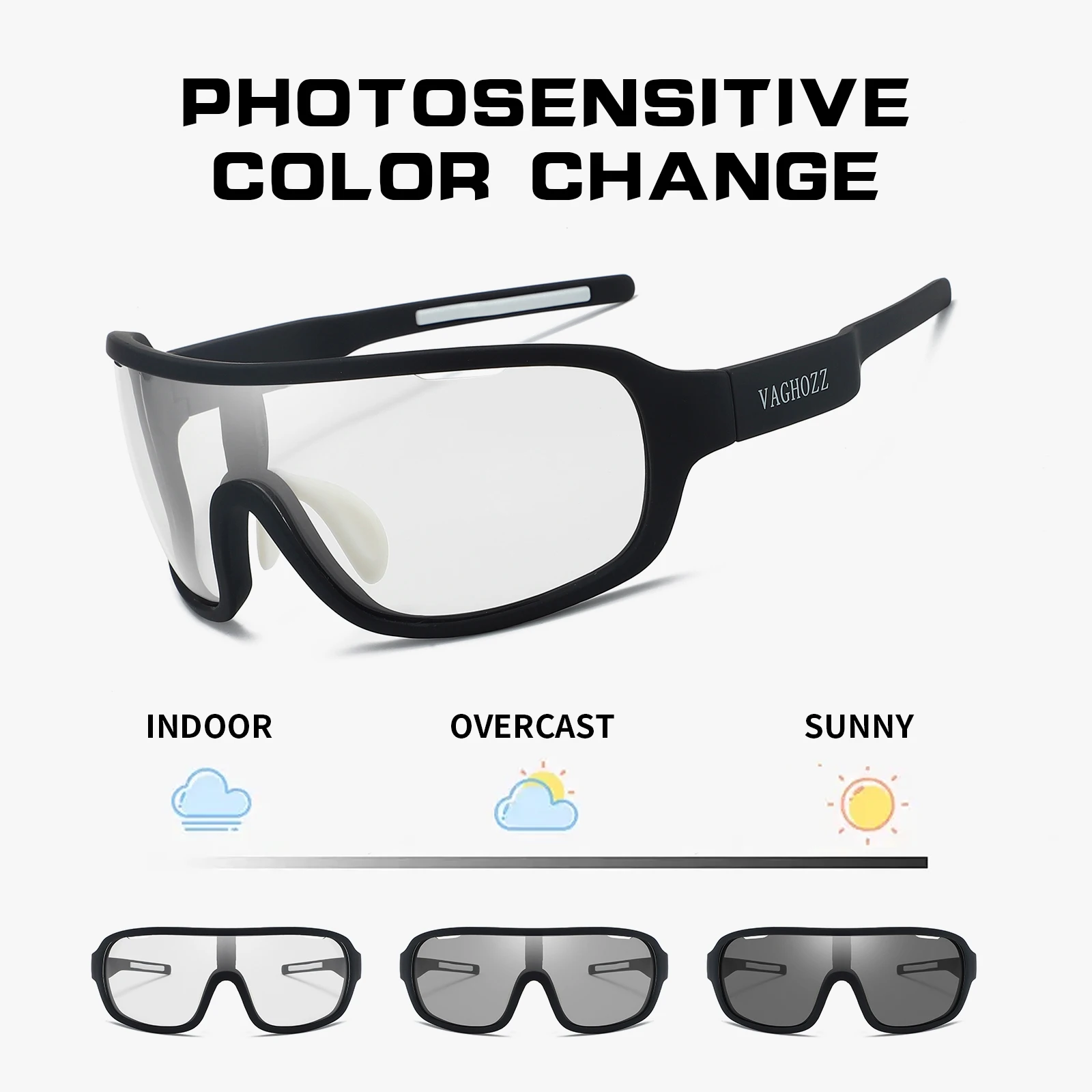 Polarized Sunglasses VAGHOZZ Anti-UV outdoor sport bike Fishing Driving cycling Baseball Photochromic sunglasses Eyewear MTB Bike Bicycle Goggles