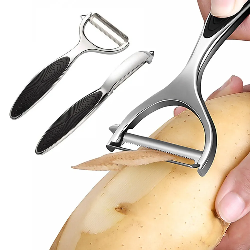 Vegetable Peeler Two-piece Stainless Steel Zinc Alloy Blade Multifunctional Fruits Peeling Knife Household Kitchen Tools