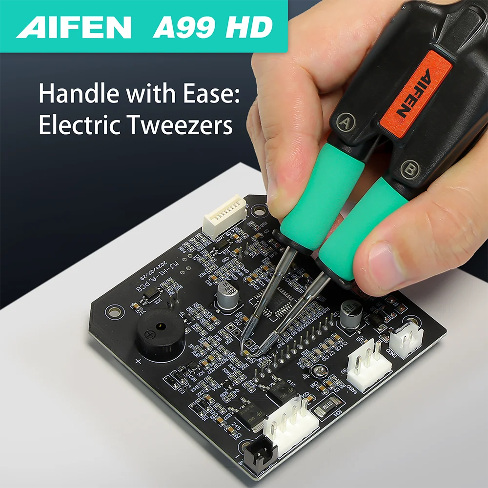 AIFEN Precision Tweezers Soldering Iron Station A99HD, 210 245 Handle Electronic Repairing Tools - Image 2