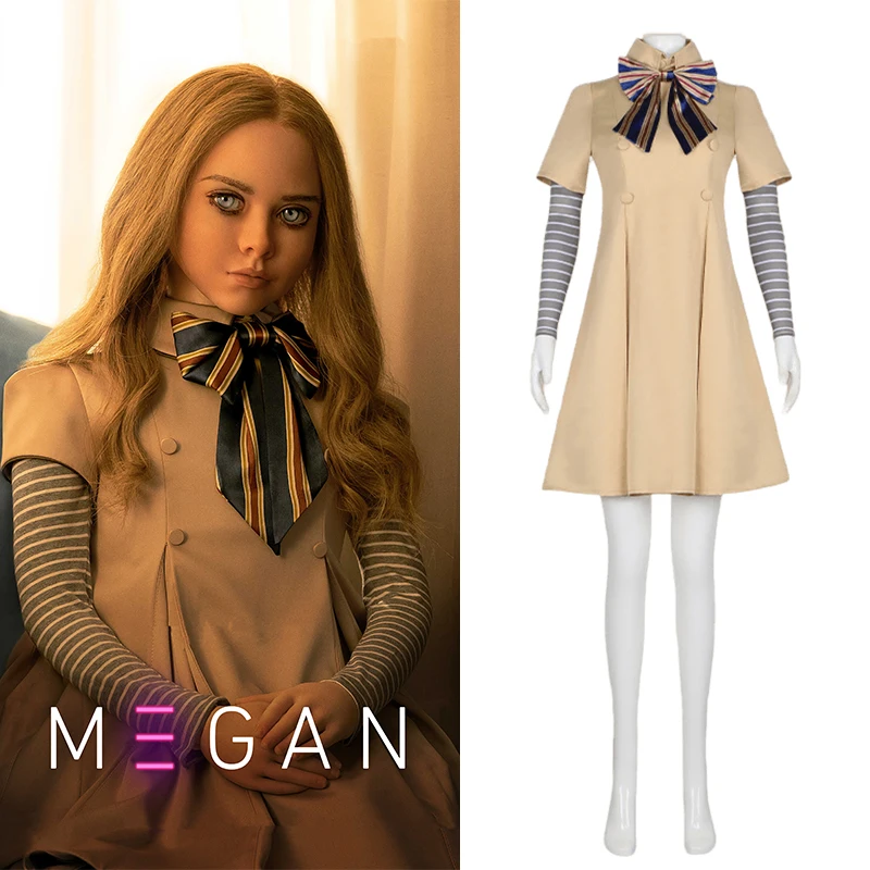 

M3GAN Cosplay Costume Dress for Kids Girls AI Doll Robots Two Thousand and Twenty-three Megan Dresses Uniform Halloween Costumes