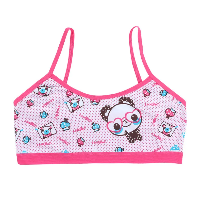 3pcs Hot Purbery Girls Vest Bras Cute Cartoon Teenage Young Children's Seamless Underwear Tube Tops Students Sports Training Bra training bra sports bra seamless bra seamless underwear vest
