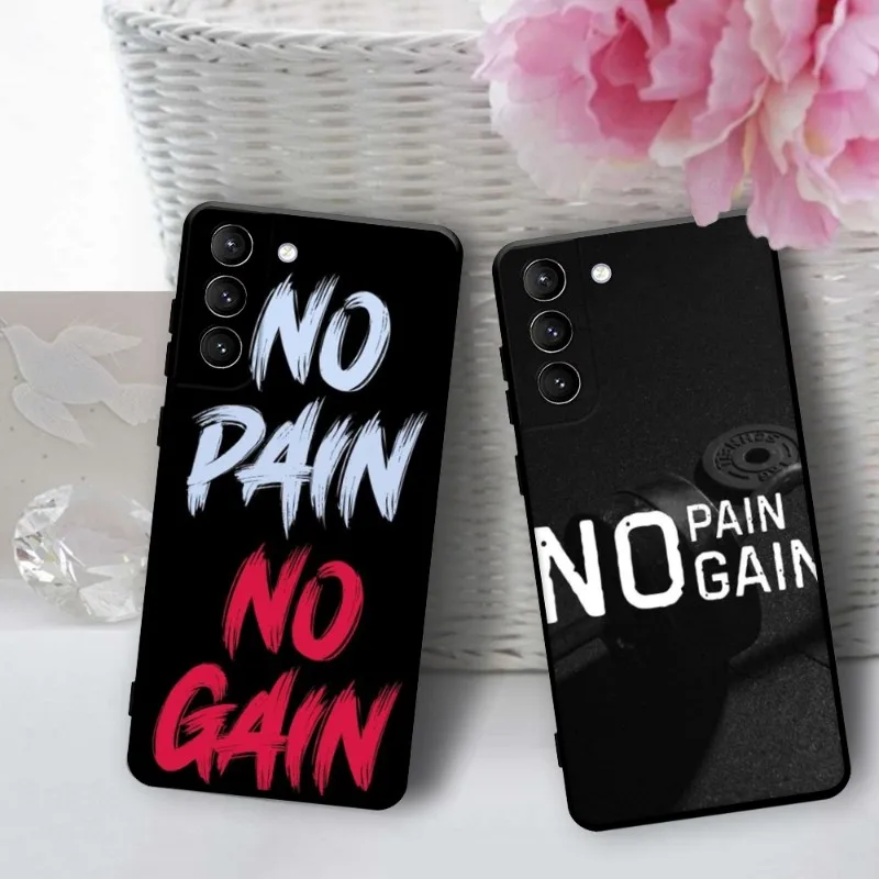 No Pain No Gain Gym Fitness Phone Case Per Samsung Galaxy S20 S21 Fe S22 S10 Ultra S9 S8 Samsung Note 20 10 Lite Phone Funda