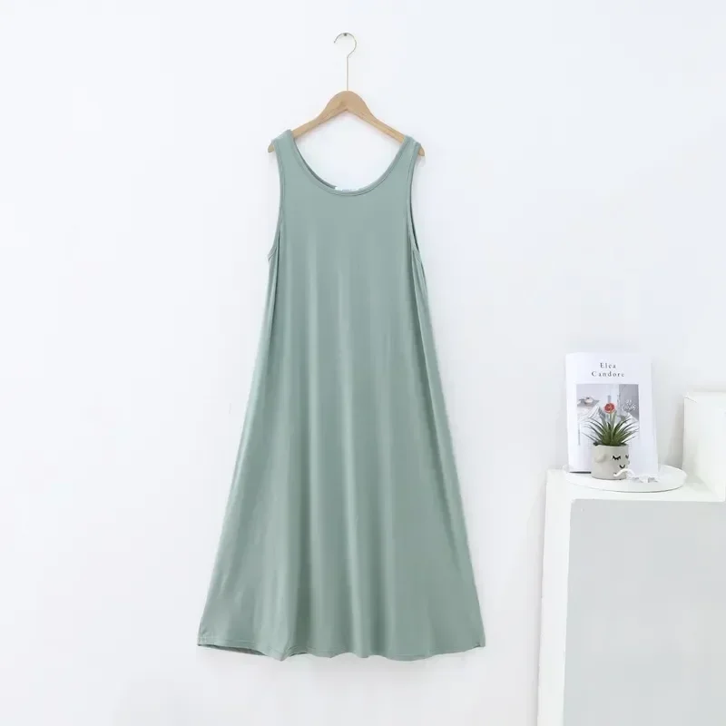 

Ночная рубашка женская свободного покроя, большие ночные рубашки без рукавов, модная майка, повседневная одежда для сна, на лето