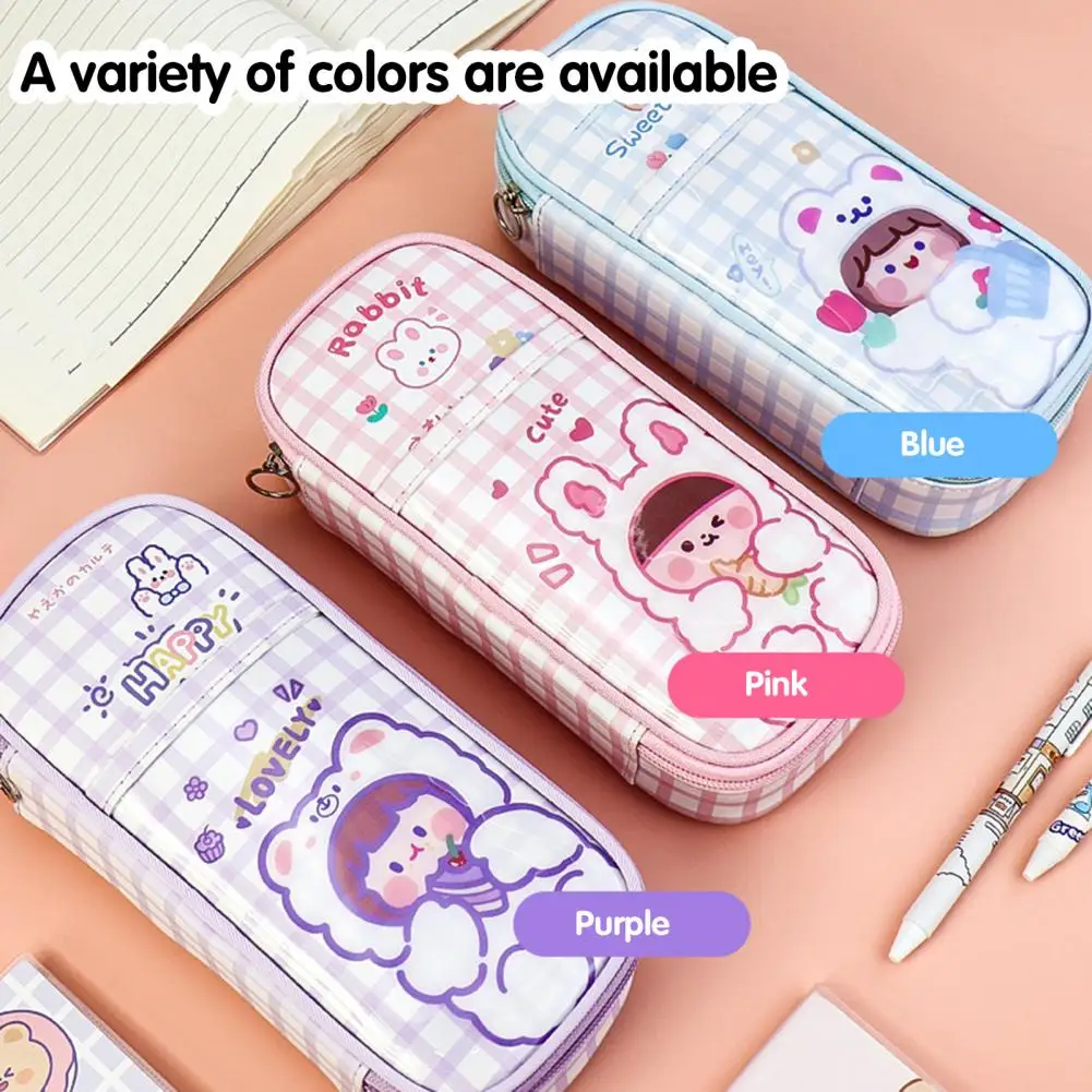 

Pen Bag Useful Cartoon Pattern Space-saving Student Portable Stationery Bag School Supplies