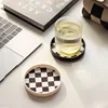 Nordic Ins Black and White Cup Mat Checkerboard Tea Coaster Table Mat Coaster  Nordic Home Decor Desktop Storage 4