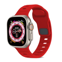 Enhanced Sports Silicone Watch Strap Bracelet - Ultra 3 - 2 - 1 49mm (Red)