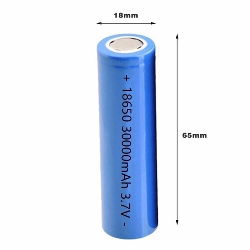 30000mAh 3.7V Li-ion Battery 18650 Li-ion Rechargeable Battery for LED Flashlight/electronic Gadget Cabinet Light Dropshipping lithium ion battery pack