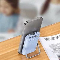 10000mAh Magnetic Power Bank Portable Wireless Charger With Cable Fast Charging External Battery Stand For iPhone 16 15 3