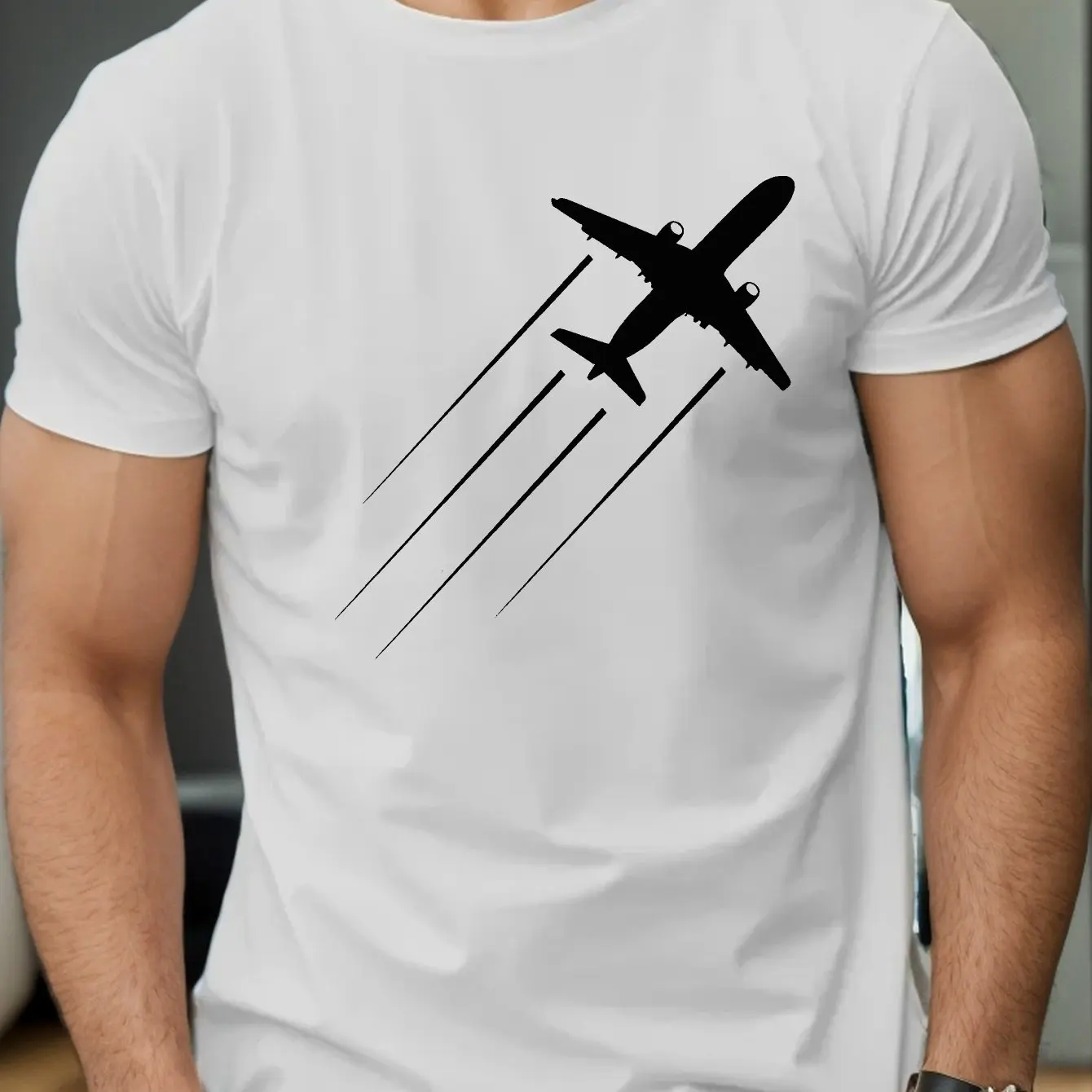 تي شيرت رجالي صيفي 100 من القطن الخالص كاجوال رياض...