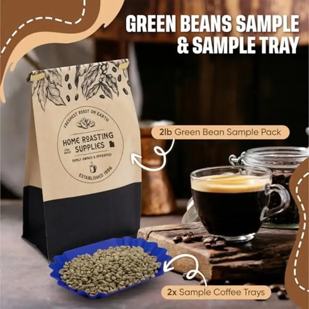 Home Coffee Roasting Kit Fresh Roast SR800 Roaster Glass Tube Bean Cooler Burr Grinder Green Bean Sampler Pack