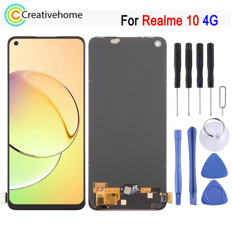 

ЖК-экран 6,4 дюйма для телефона Realme 10 4G 90 Гц, AMOLED дисплей с дигитайзером, полная сборка, Запасная часть