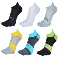 EU 36-45 Pure Cotton Five Finger No Show Socks Mens Sports Breathable Comfortable Shaping Anti Friction Ankle Socks With Toes