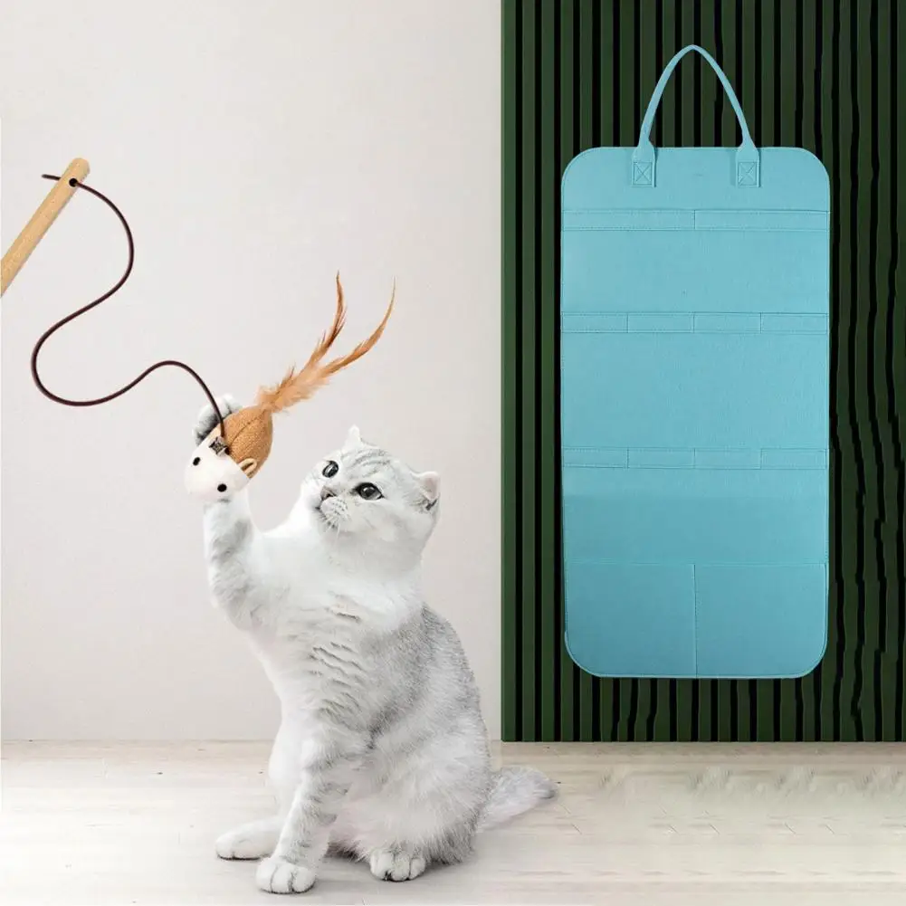 

Space-saving Pet Toy Organizer Pet Toy Storage Bag Cat Wand Toy Storage Bag Neatly Organize Hang Pet Teaser Wand Toys for Indoor