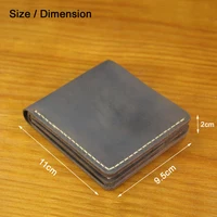 Luxury Handmade 100% Genuine Leather Men Wallet Purse Short Money Clip with Coin Pocket Male Money Bag Multi-Card Wallet Vintage 2