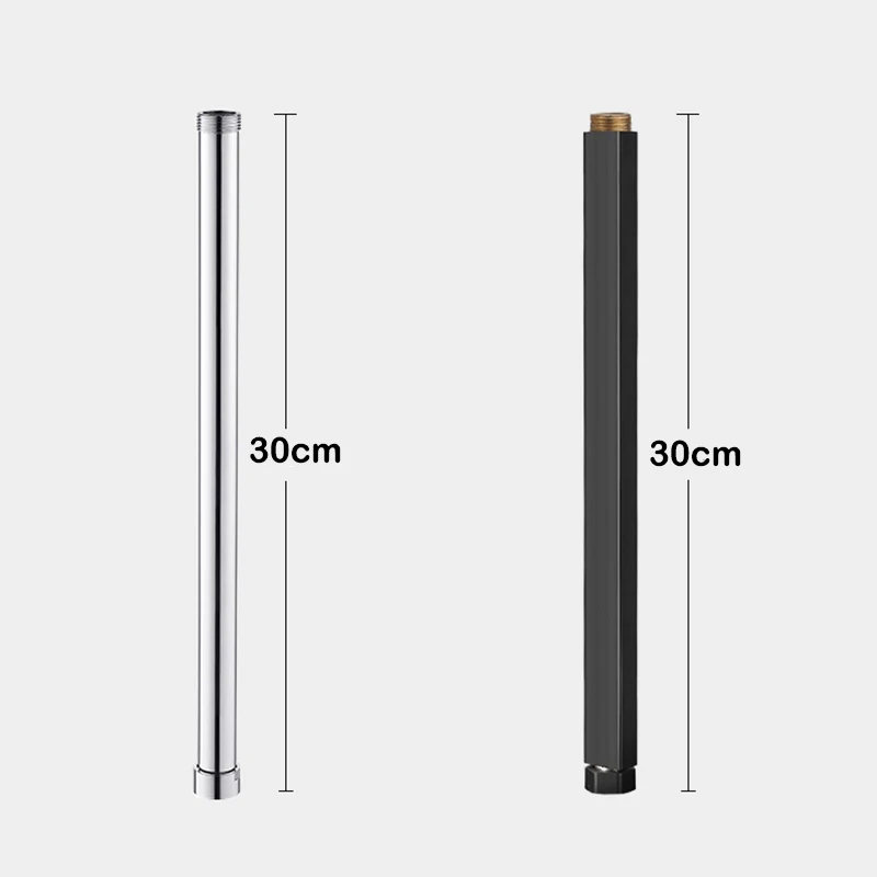verlengbuis douche 30 cm rond mat zwart alleen in