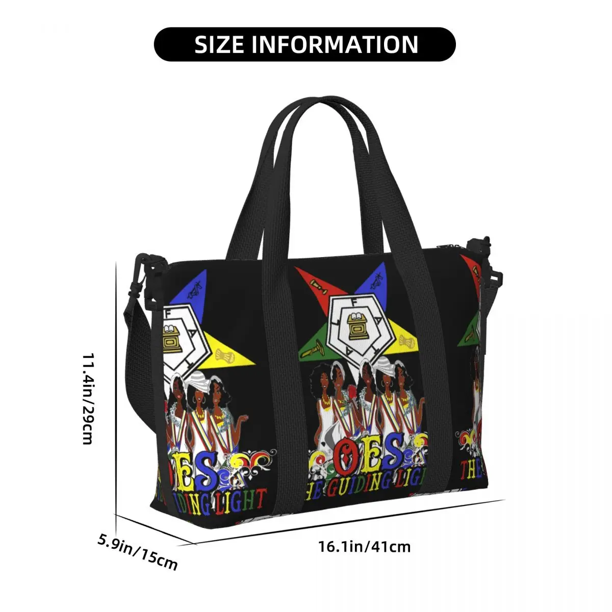 OES Order Of The Eastern Star Sistars The Guiding Light Freemason Tote Bag for Big Capacity Gym Beach Travel Bags
