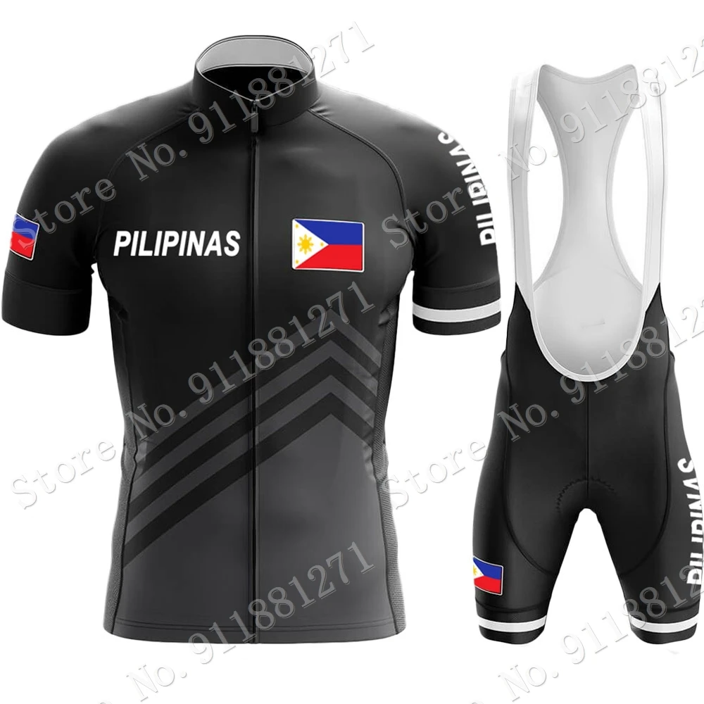 Philippines National Team Cycling Jersey Set Mens Summer Clothing Road Bike Shirts Bicycle Bib Shorts MTB Suit Wear Ropa