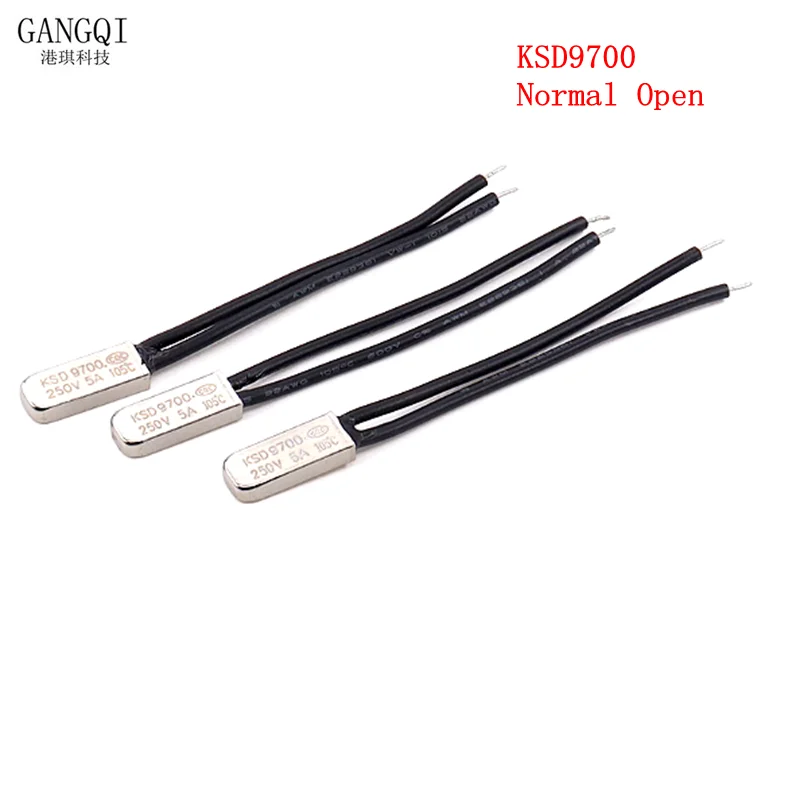 KSD9700 250V 5A 45-145 Degree Celsius Normally Open Bimetal Disc Temperature Switch Thermostat Thermal Protector