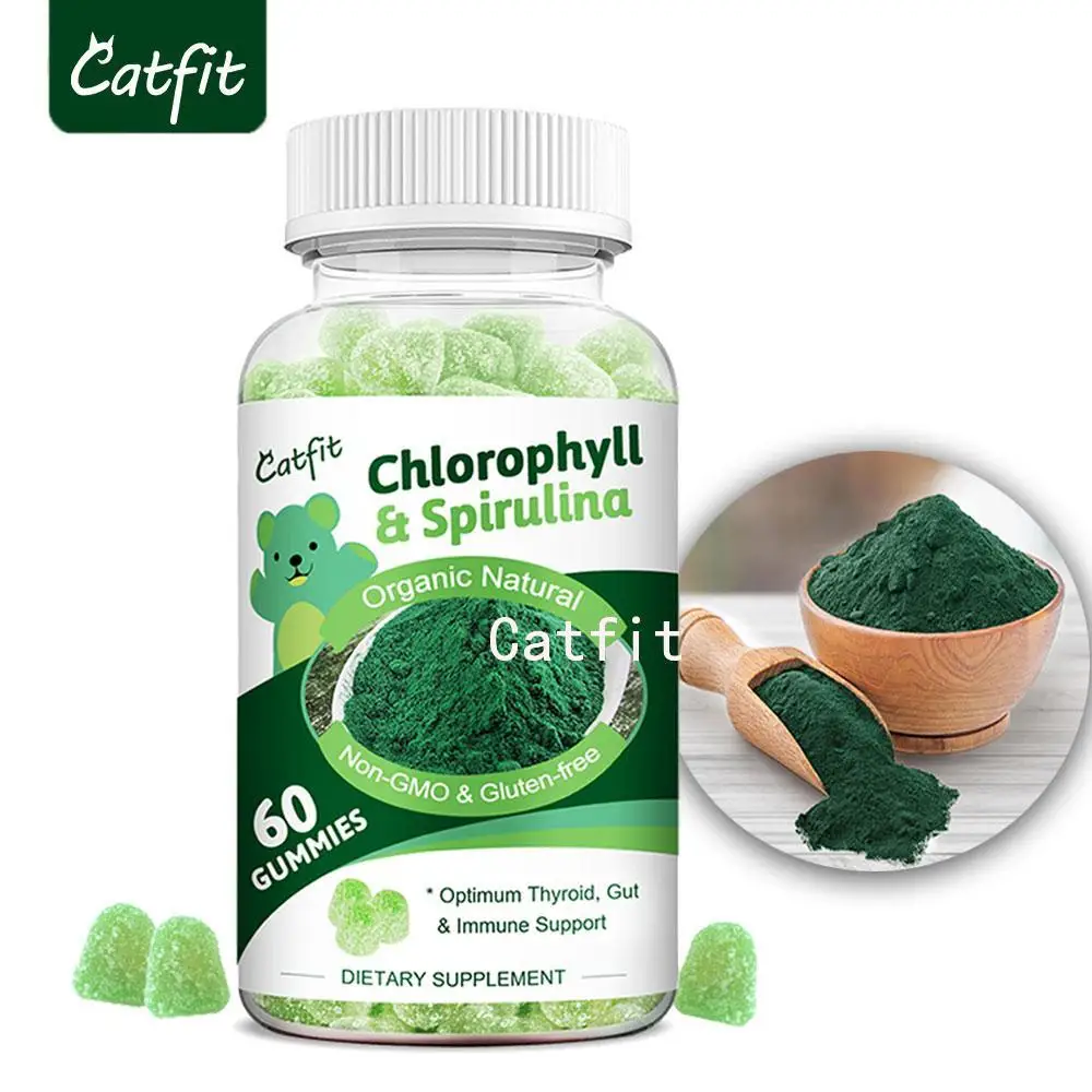 CatfitNaturalSpirulinaGummiesChlorophyllDischargeofheavymetalsDailySupplementEasily