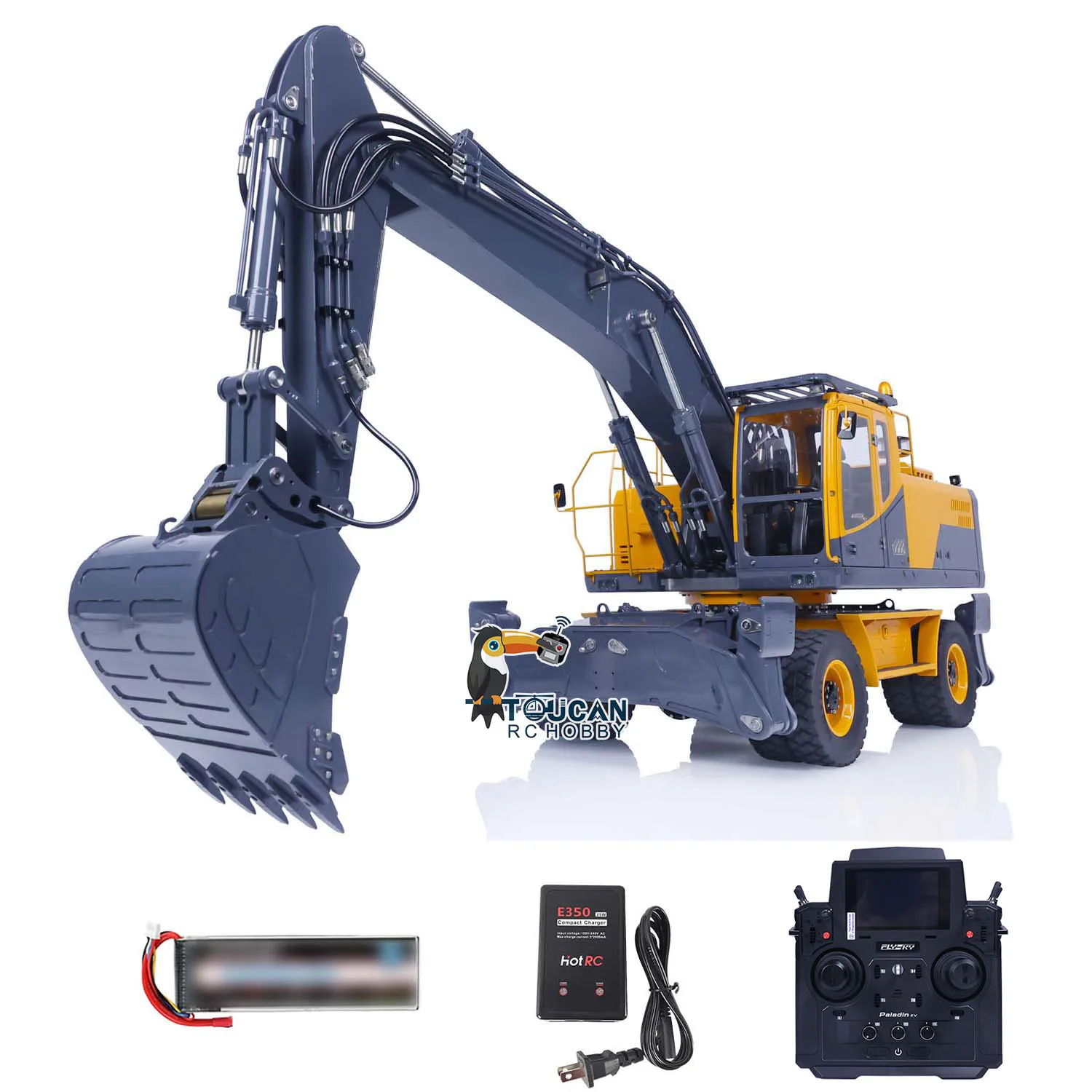 1/14 LESU Aoue ET30H RC Hydraulic Excavator  Wheeled RTR Radio Control Truck Model Pump Valve Light Toys for Adult THZH1206-SMT9 3