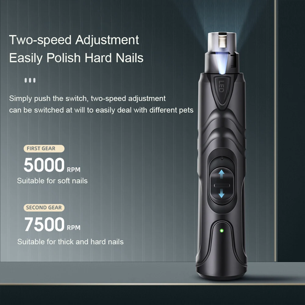 Rechargeable USB Charging Pet Dog Nail Grinders Electric Cat Paws Nail Grooming Trimmer Tools