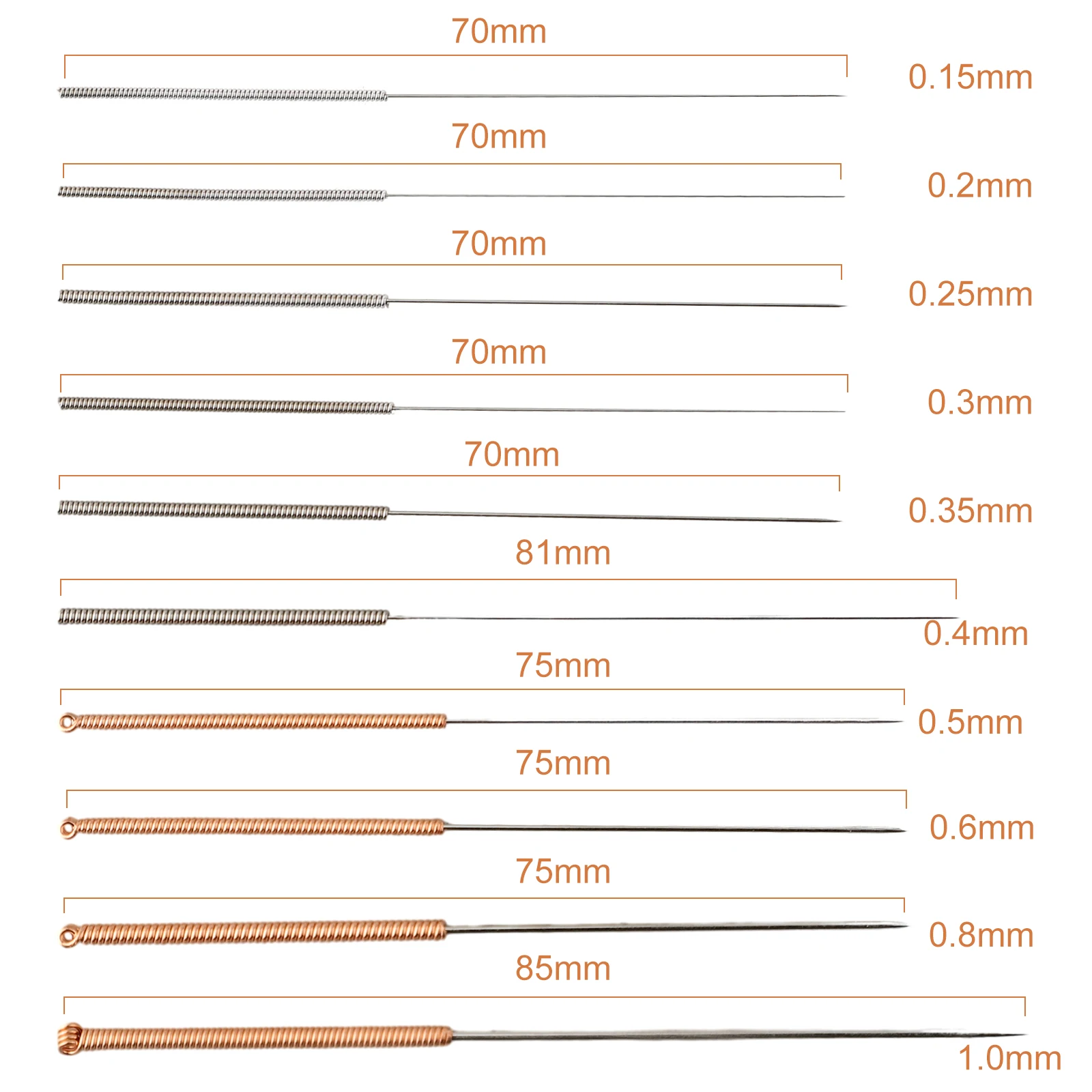 10pcs/set Cleaning Needles For 3D Printer0.15-1.0mm Nozzle Cleaning Needle For Cleaning Filament Remaining Inside Nozzles