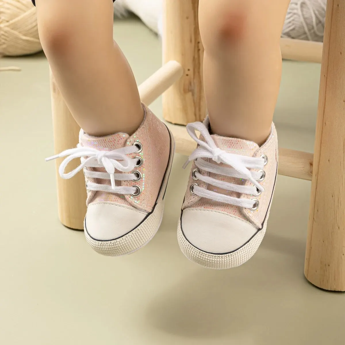 Canvas sneakers Meckior Baby Shoes Newborn Fashion Shining Canvas Sneakers Baby Boys Girls First Walkers Soft Anti-Slip Sole Toddler