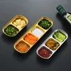 Multipurpose Kitchen Storage Container Dish Boxes Bowl Cup for Dip Seasoning Sauce Food Kitchen Items Tableware Gifts Metal Tray 3