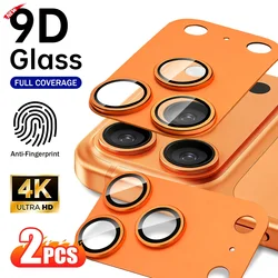 Luxury Rear Camera Lens Protectors with Full Coverage and Ultra - Thin Metal Drop Frame - 6.3 inch 17 Pro (2PCS Orange)