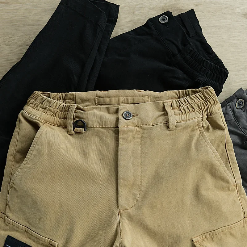 New Spring Autumn Loose-Fit Casual Pants For Men Trendy Japanese Style Multi-Pocket Work Pants Youth Outdoor Wear