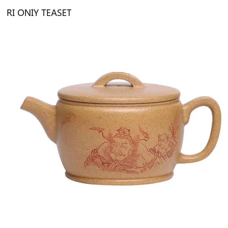 200ml Yixing High end Handmade Purple Clay Teapots Famous Hand carved