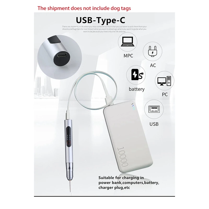 USB 충전식 무선 전기 조각 펜, 연마 네일 머신, 쥬얼리 목재 금속용