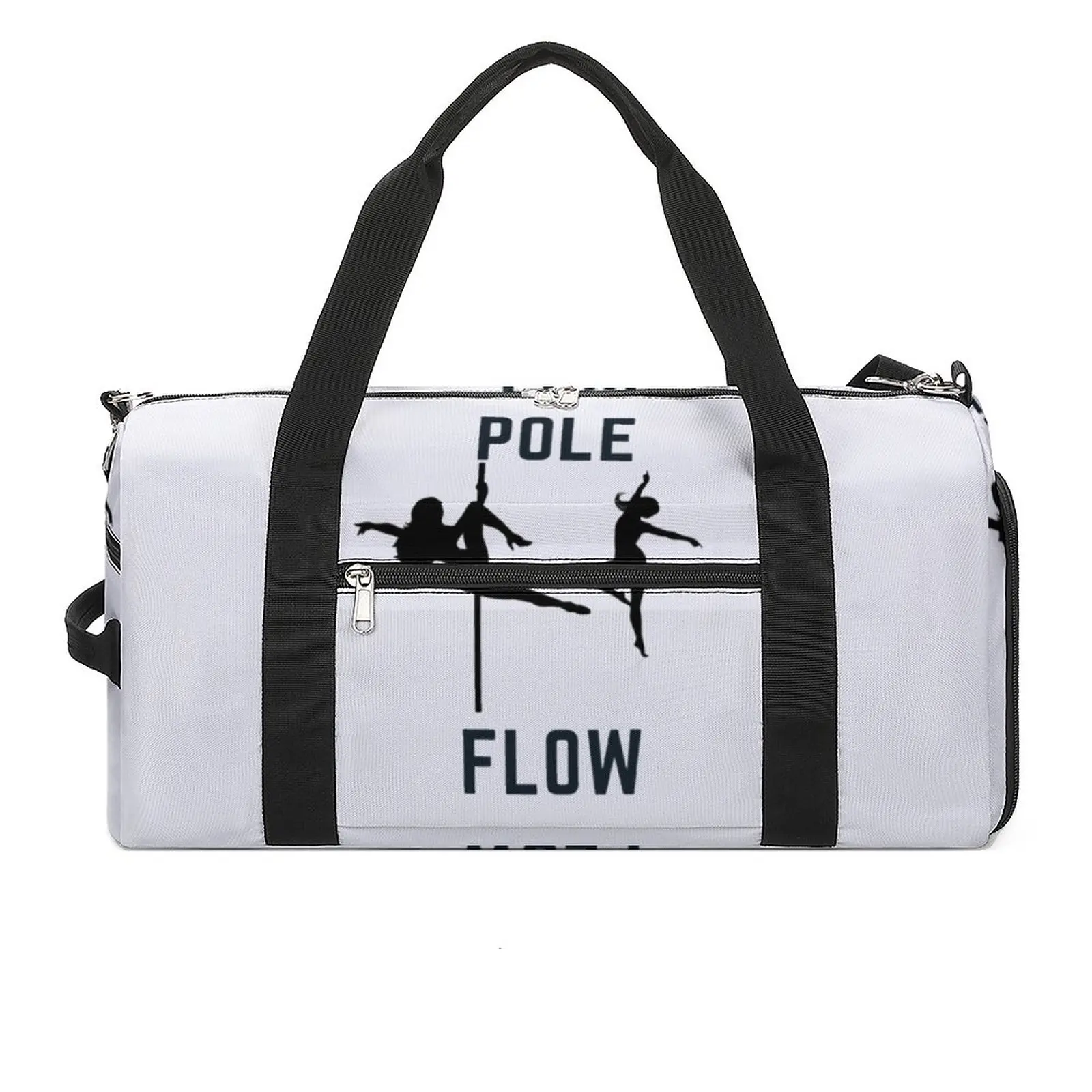 

Pole Flow Sports Bags Pole Dance Design Travel Training Gym Bag Gym Accessories Funny Handbags Male Custom Oxford Fitness Bag
