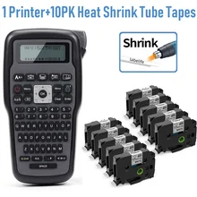 Etichettatrice industriale portatile e nastri per tubi di calore 10PK 12mm compatibili per nastro per etichette Brother involucro Cabel nero su bianco
