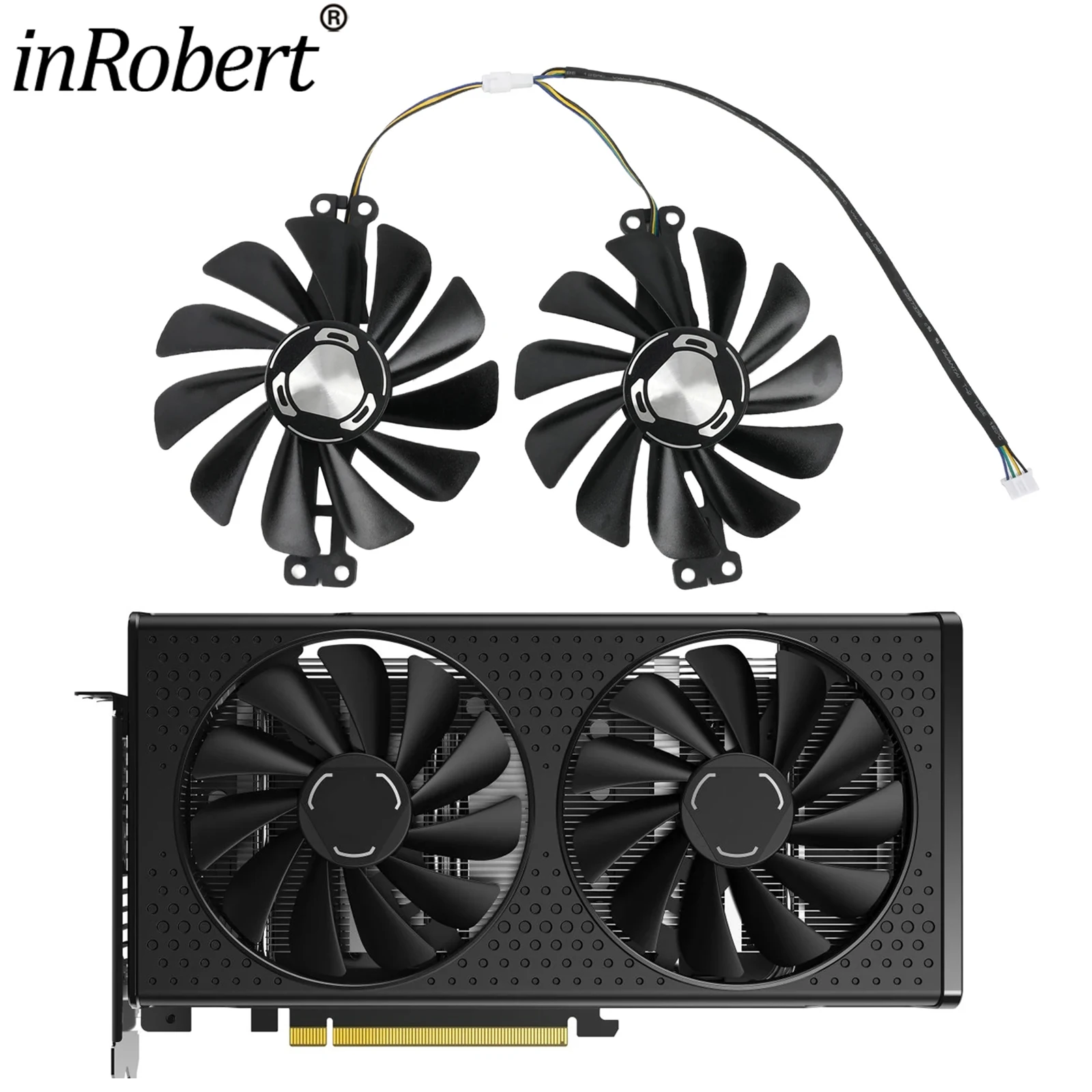 Ventola Della Scheda Grafica 95Mm Muslimb Fdc10U12S9-C Rx6600 6600Xt Per Ventola Di Raffreddamento Della Scheda Grafica Da Gioco Xfx Radeon Rx 6600 Xt