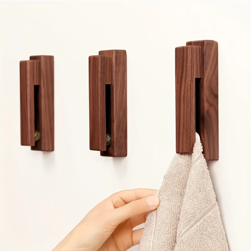 1 Pack Decorative Wooden Wall-Mounted Towel Rack for Bathroom Organization and Home Bathroom Decor.