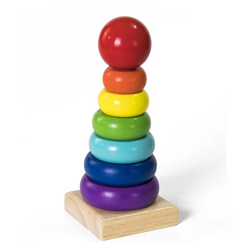 

New Kids Rainbow Stacking Ring Tower Stacking Folding Cup Stapelring Blocks Wood Plastic Toddler Toy Baby Infant Toys