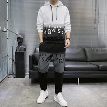 

Autumn and winter plus velvet set men's hooded teen gravity student sweater male sportswear