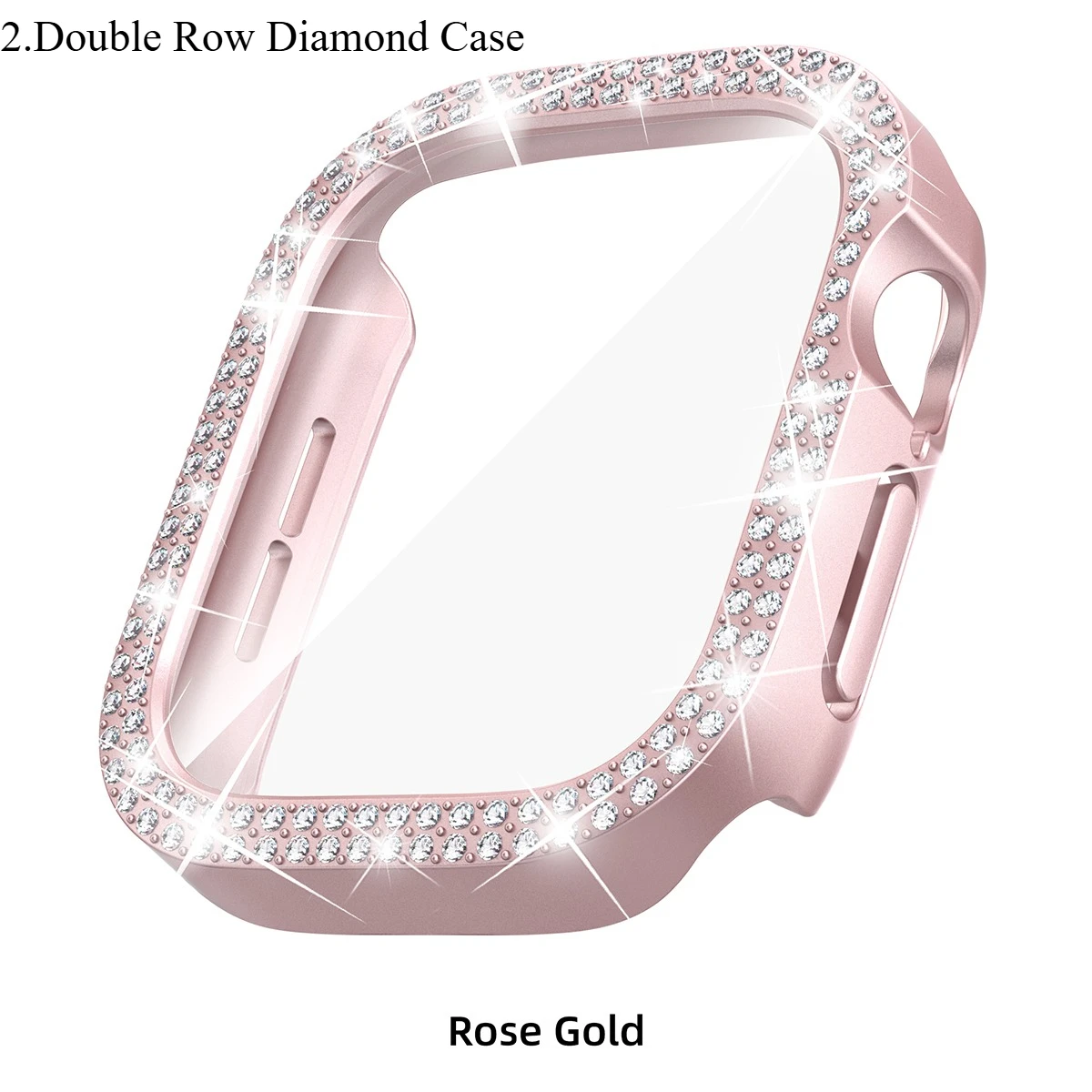 Diamond-Embellished Apple Watch Case with Screen Protector