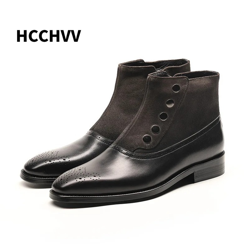

Genuine Leather Men's Chelsea Shoes Business Dress Fashion Spring Autumn Winter Shoes Men's Boots