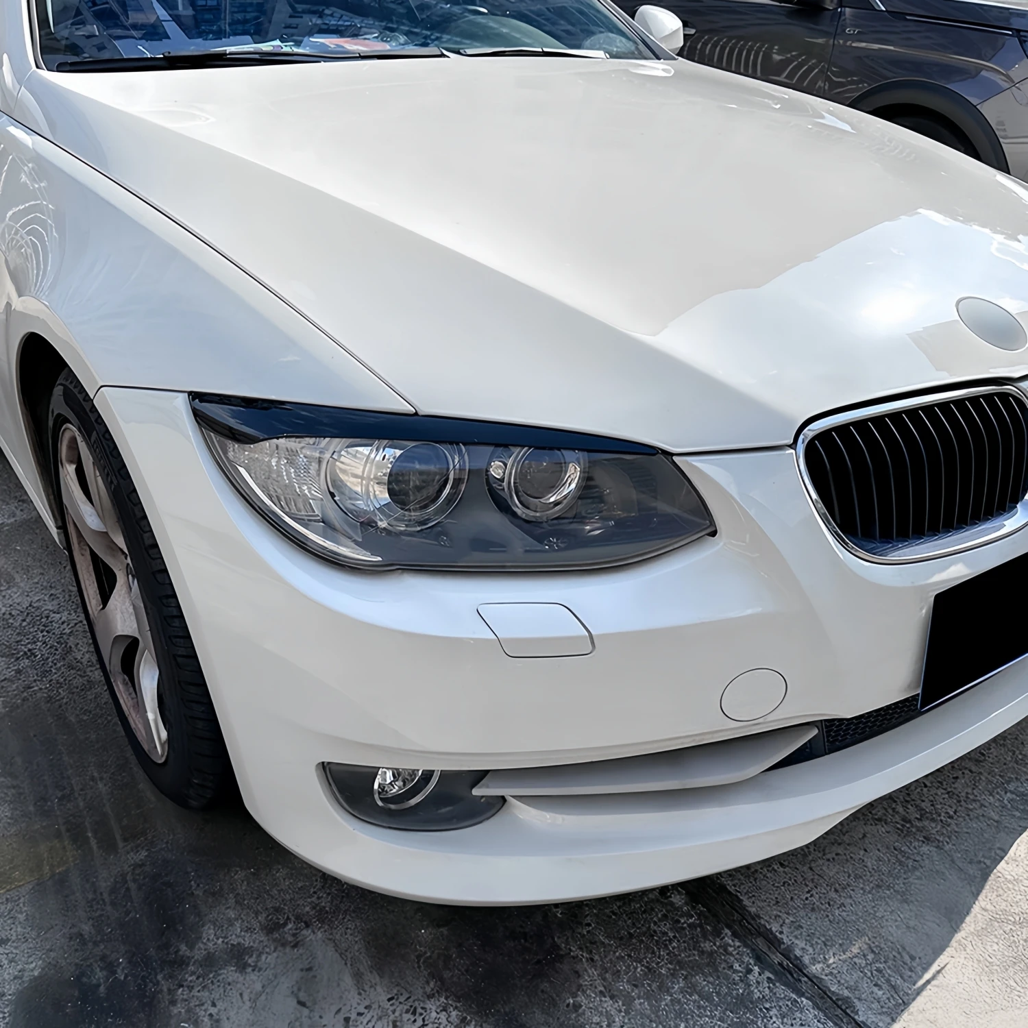 ABS 글로스 블랙 자동차 헤드라이트 눈썹 눈꺼풀, BMW 3 시리즈 E92 E93 2008-2012, 헤드램프 커버 트림, 3D 스티커, 자동차 액세서리
