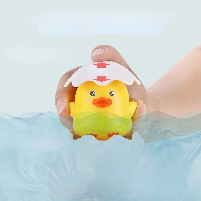 1 Pcs Cute Cartoon Animal Dinosaur Duck Bath Toys Classic Baby Water Toy Baby Swimming Kids Beach Bath Clockwork Toys 6