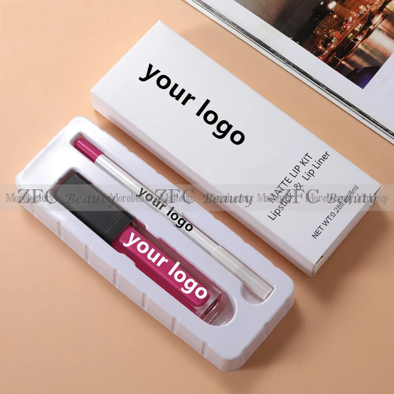 

Custom Logo Sexy Women Lipstick Lipliner Kit Waterproof Long Lasting Moist Lip Gloss Vivid Lipgloss Women Makeup Maquiagem