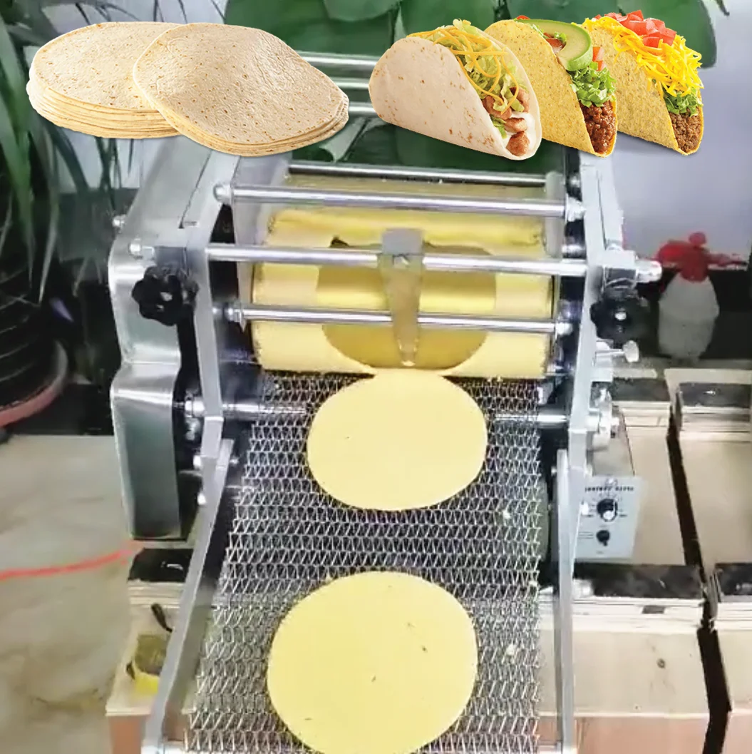 Macchina Per Tortilla Messicana Di Mais Con Farina Industriale Completamente Automatica Taco Roti Maker Press Pane Grano Prodotto Tortilla Making Mach