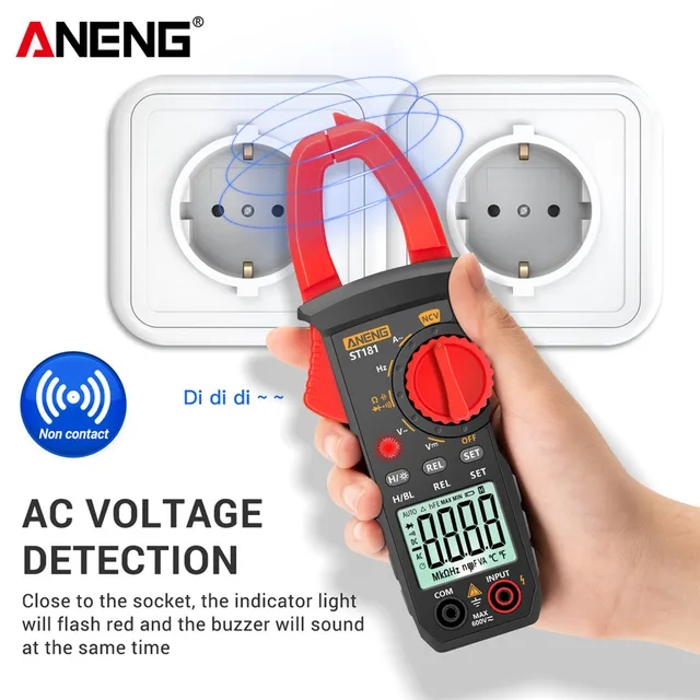 ANENG ST181 Digital Clamp Meter DC/AC Current 4000 Counts Multimeter Ammeter Voltage Tester Car Amp Hz Capacitance NCV Ohm Test 2